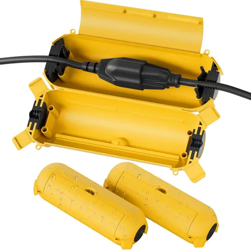 Miniatura 18 de Flemoon [Paquete de 3] Cubierta de cable de extensión para exteriores, impermeable, resistente a la intemperie, caja de conexión eléctrica