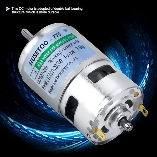 Miniatura 4 de Motor DC de 12V 775 - torque alto (máx. 20000 RPM) con doble rodamiento de bolas, ventilador de enfriamiento incorporado para actualización