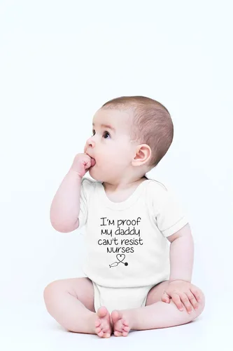 Miniatura 2 de CBTwear I'm Proof My Daddy Can't Resist Nurses - Regalos divertidos para papá para ser - Lindo body de bebé de una pieza