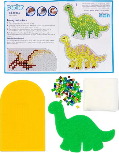 Miniatura 4 de Perler Kit de actividades para manualidades con cuentas de dinosaurios, 5004 piezas