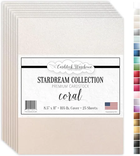 Miniatura 24 de Kunzite stardream metálico Cardstock 8.5" x 11" Premium – 105 Lb. Cover/284 GSM 25 hojas de cartulina almacén Kunzita púrpura claro