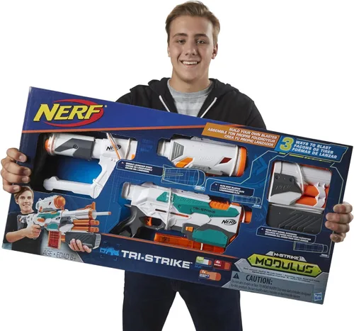 Miniatura 14 de Nerf Modulus Tri-Strike Blaster, Cañón Mega, Lanzacohetes, Cargador, 1 Cohete, Juegos al Aire Libre para Niños (Exclusivo de Amazon)