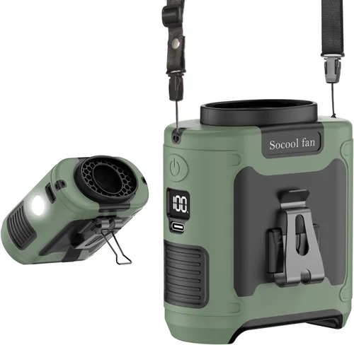 Miniatura 20 de Socool Ventilador de cintura portátil de 10000mAh con clip en cinturón portátil, ventilador personal recargable operado con batería con 5