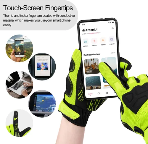 Miniatura 5 de INBIKE MTB BMX ATV - Guantes de ciclismo para carrera de motocross, bicicleta de montaña, DH