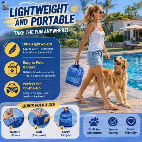 Miniatura 7 de Schwimmer Flotador de piscina prémium para perros grandes, seguridad mejorada, comodidad premium, diseño versátil, flotadores para perros para Azul