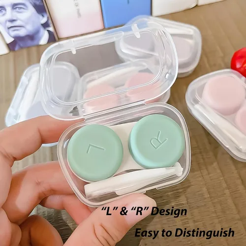 Miniatura 5 de Paquete de 6 fundas para lentes de contacto, estuche de contacto portátil con pinzas para herramientas aplicadoras, para viajes al aire libre