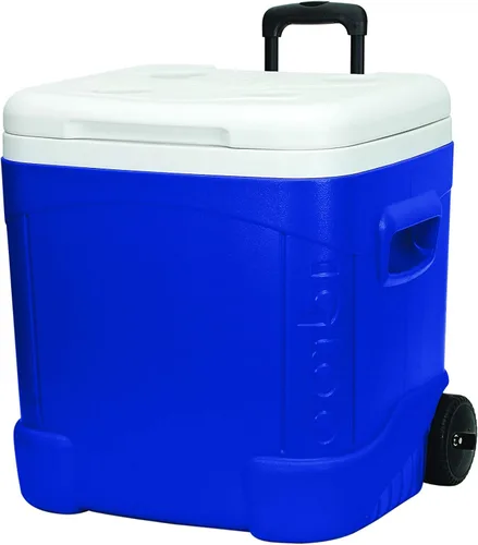 Miniatura 3 de Igloo Hielera de rodillos con ruedas, color blanco/azul, 60 cuartos de galón