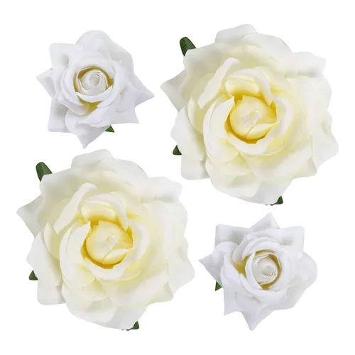 Miniatura 18 de Topbuti Pinza para el pelo de rosa, 4 piezas de tela, pinzas para el cabello mexicano, tocados para mujer, niña, boda, fiesta, día de la madre Negro
