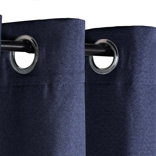 Miniatura 33 de Superior Juego de 2 cortinas opacas con textura de lino, par de paneles con aislamiento térmico con cabecera superior con ojales, cortinas clásicas