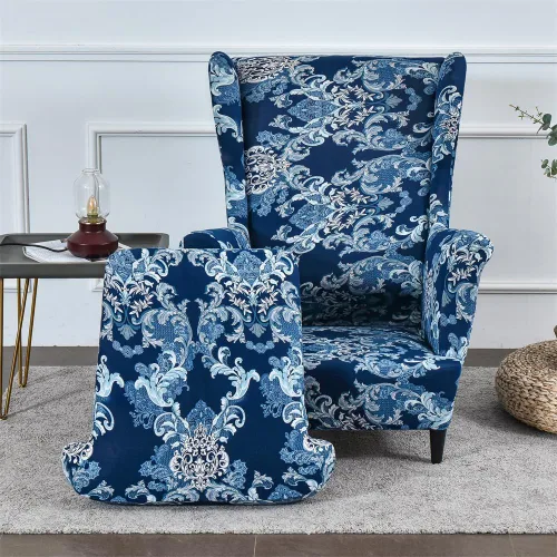 Miniatura 11 de Fundas para silla Wingback, 2 piezas, fundas elásticas elegantes para silla de ala con parte inferior elástica, protector de muebles para Hojas