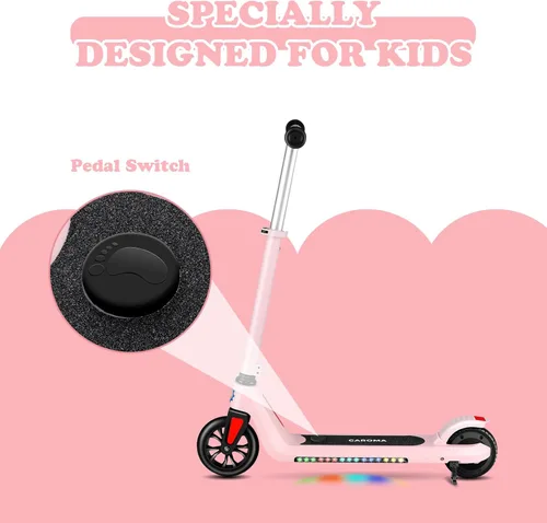 Miniatura 4 de Caroma Electric Scooter for Kids Ages 6-14, 120W Motor & 15 Mph, 85 Mins Ride Time, Adjustable Height & Speed, LED Display, Kids Electric Scooter