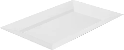 Restaurantware Moderna - Platos desechables de alta calidad de 12.8 x 8.3 pulgadas, 10 platos rectangulares de plástico para fiestas, platos llanos