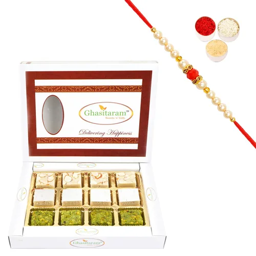 Miniatura 6 de Ghasitaram Gifts Diwali Regalos – Pure Kaju Badam Pista Barfi 12 piezas Diwali, Holi, Rakhi, San Valentín, Navidad, cumpleaños, aniversario