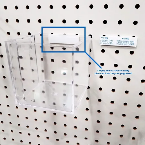 Adaptador de montaje adhesivo para tablero de clavijas y muro de láminas, placa trasera, soporte para artículos de clavija y listones, paquete de 100