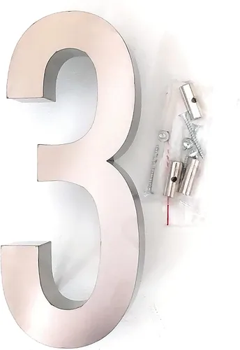 Miniatura 14 de Números de casa/letra de acero inoxidable de 8 pulgadas, grado 316 (UNS S31600), número de calle para exteriores, interiores, edificios