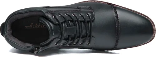 Miniatura 4 de Botas de vestir Oxford de cuero para hombre, botas de tobillo Chukka para negocios, trabajo, diario, zapatos para hombres