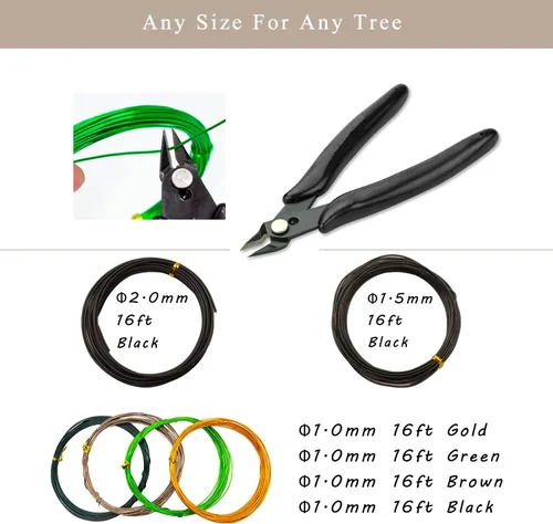 Miniatura 4 de Kit de herramientas de árbol bonsái, 22 piezas, juego de herramientas de bonsái de acero de alto carbono, incluye tijeras de podar, cortadores