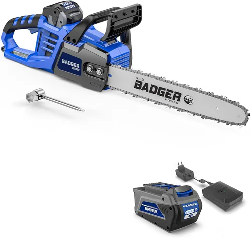 Miniatura 8 de WILD BADGER POWER Motosierra sin escobillas de 12 pulgadas inalámbrica, motosierra de batería de 20 V con 1 batería de 4.0 Ah, motosierras