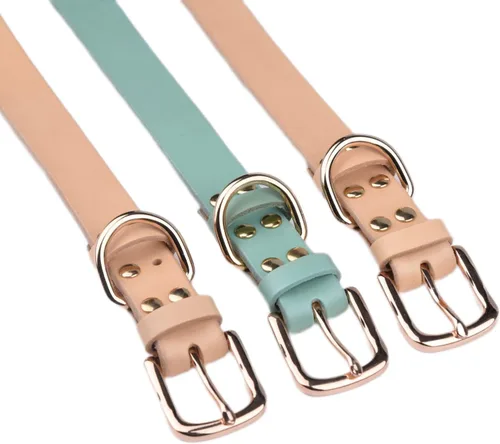 Miniatura 3 de Collar de perro personalizado con placa de identificación, piel auténtica, etiqueta de identificación de mascota grabada con número de teléfono