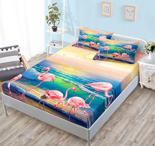 Miniatura 22 de HOSIMA Juego de ropa de cama de 3 piezas para niños, color negro, tamaño individual, sábana bajera ajustable de ajolote de dibujos animados, vida