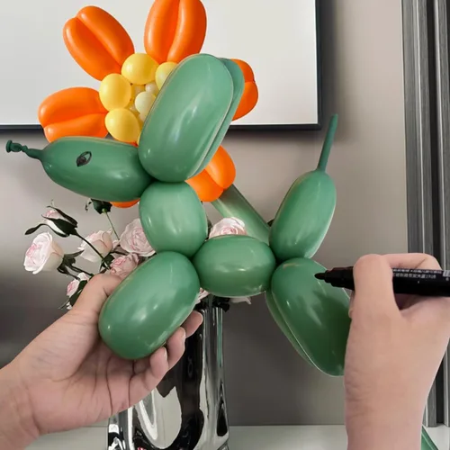 Miniatura 5 de 100 globos de color verde salvia del 260, globos gruesos de látex verde de 260q para modelo animal, globos largos de torsión para regalos de Navidad