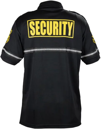 Miniatura 6 de First Class Camiseta polo con insignia de seguridad y parche para bicicleta con bolsillo con cremallera y rayas reflectantes