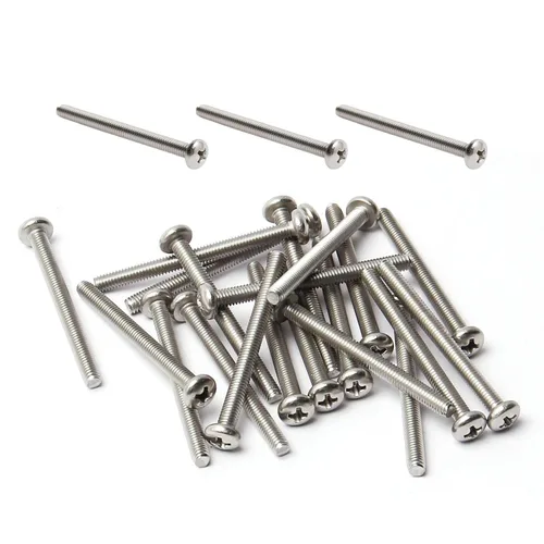 Miniatura 59 de Tornillos de máquina de jalar de perilla M4-0.028x0.197 in M4-0.028x0.197 in Tornillos de cabeza plana métrica Phillips Drive Tornillo de cabeza