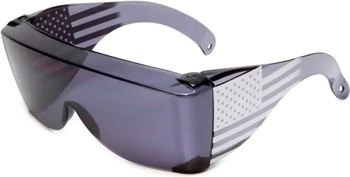 Miniatura 10 de Calabria 3000 Gafas de Seguridad de Ajuste Grande que se Colocan Sobre Anteojos Recetados Color Azul para Hombres y Mujeres Envolventes Tintadas