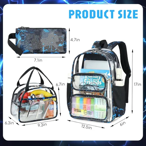 Miniatura 98 de CAMTOP Mochila transparente resistente y transparente para estudiantes, escuela, trabajo, festival, viajes, deportes, Beige, Mediana, Camtop Mochila