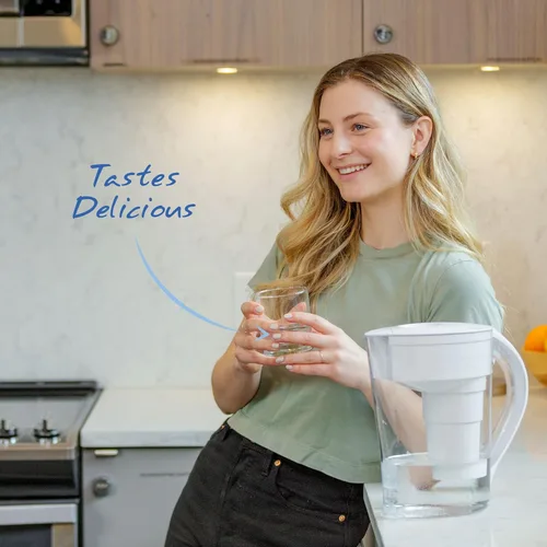 Miniatura 4 de Santevia Mina - Jarra de filtro de agua alcalina Sistema de filtro de agua de 9 tazas que añade minerales y hace agua alcalina Filtro de agua