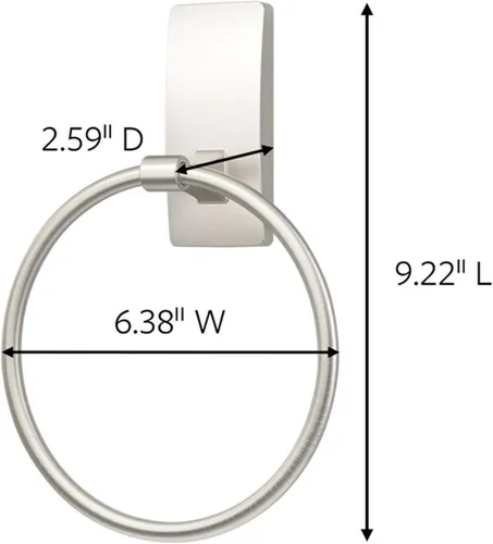 Miniatura 2 de Command Toallero de mano de níquel satinado con tiras Command resistentes al agua, organizador de baño resistente a la corrosión, soporta hasta 5