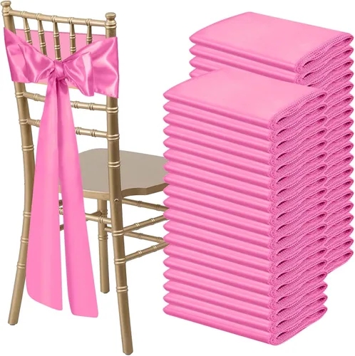 Miniatura 27 de 10 PCS Lazos de Satén Azul Bebé para Sillas Bandas Universales Cintas para Sillas Lazos Traseros para Bodas Fiestas Recepciones Eventos Banquetes