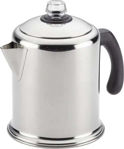 Farberware 47053 Percolador de café clásico de acero inoxidable Yosemite de 12 tazas, cafetera de 12 tazas, plateado