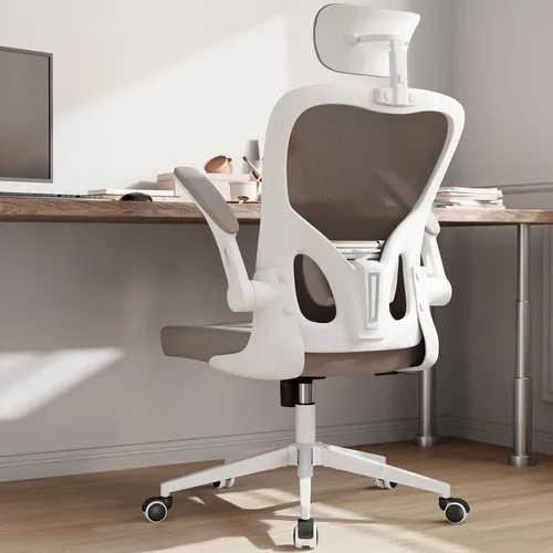 Miniatura 9 de Monhey Silla de oficina ergonómica con soporte lumbar, reposacabezas y brazos abatibles, altura ajustable, mecedora, giratoria, multiángulo de 90° a