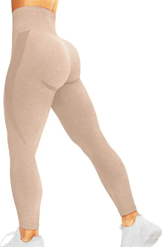 Miniatura 46 de HIGORUN - Leggings sin costuras para mujer, moldeadores, con diseño gráfico de sonrisas, de cintura alta, para el gimnasio, yoga o hacer ejercicio