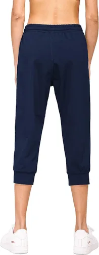 Miniatura 3 de STELLE - Pantalones capri para mujer de algodón con cordón cómodo con bolsillos