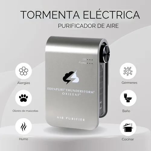 Miniatura 3 de EdenPURE Thunderstorm III Purificador de Aire – Pequeño generador de ozono enchufable e ionizador – Elimina olores, olores de mascotas, humo, moho