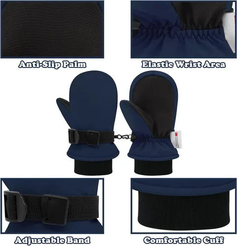 Miniatura 10 de Sarfel Guantes impermeables para niños pequeños, guantes de esquí, guantes de nieve, guantes para bebé, Thinsulate 1-7 años