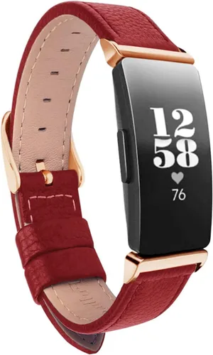 Miniatura 3 de Bandas de cuero compatibles con Inspire 3 para mujeres y hombres, correa de muñeca con accesorios (negro/oro rosa)