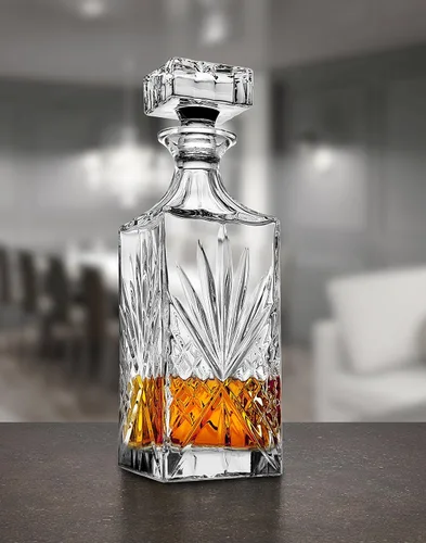 Miniatura 3 de Decantador de whisky de cristal, sin plomo, regalo para hombres, licor de bourbon escocés, corte irlandés, 25.4 fl oz