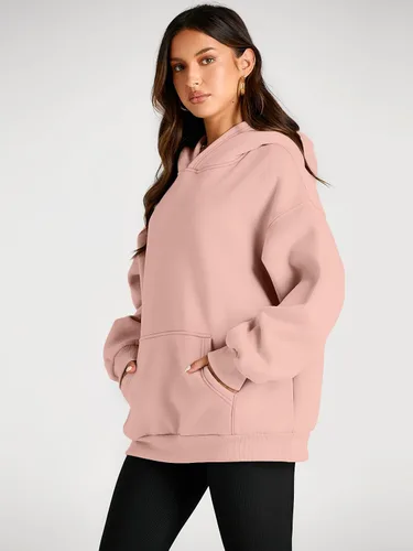 Miniatura 193 de Trendy Queen - Sudaderas extragrandes con capucha para mujer, suéteres de manga larga, sin botones, de vellón, de otoño, ropa de invierno