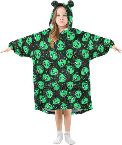 Miniatura 18 de Mantas portátiles para niños, sudadera con capucha tipo manta de gran tamaño, suave y cálida, regalos para niños, niñas y adolescentes de 3 a 14