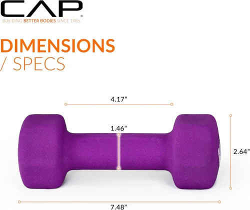 Miniatura 3 de CAP Barbell Neoprene Dumbbell Weights Pairs & Sets Color Series
