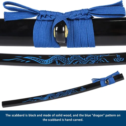 Miniatura 5 de entez Handcrafted Samurai Katana - Premium Damascus/T10 Clay Tempered Blades - Sharp Functional Japanese Swords, Full Tang