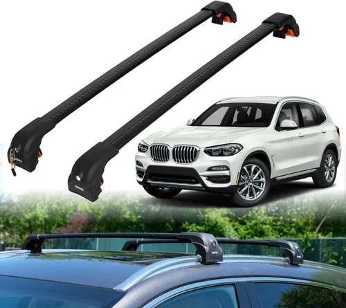 Miniatura 10 de ERKUL Barras transversales de techo para BMW X1 F48 2016-2022 Barras transversales de aluminio con cerradura antirrobo para el techo Compatible
