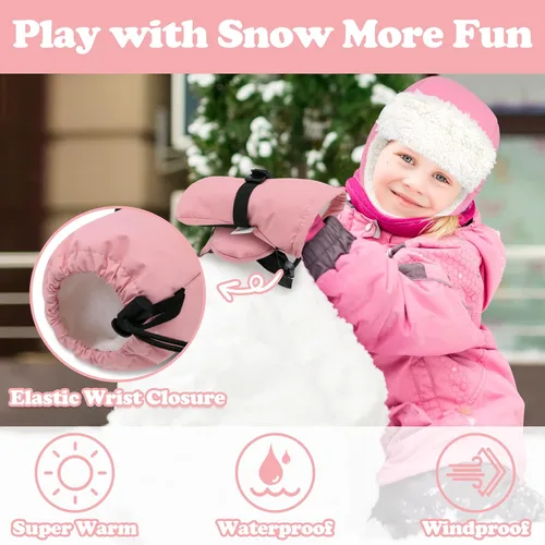 Miniatura 28 de Sarfel Manoplas para niños pequeños, guantes impermeables de nieve y esquí para niños, guantes de invierno para bebés con Thinsulate