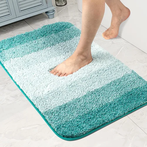 Miniatura 16 de Walensee Contour Rug (20 x 24, color negro degradado) - antideslizante, absorbente de agua, alfombra de baño de microfibra suave, lavable a máquina