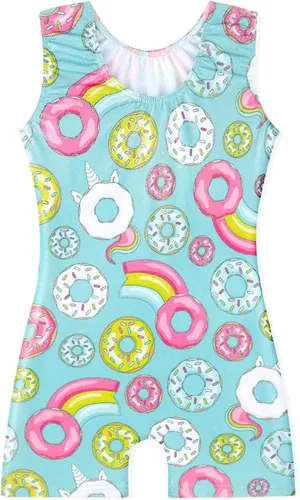 Miniatura 2 de EQSJIU Leotardos de gimnasia para niñas y niños, diseño de mosaico de arco iris, sirena, mariposa, estrellas, leopardo, galaxia, teñido anudado