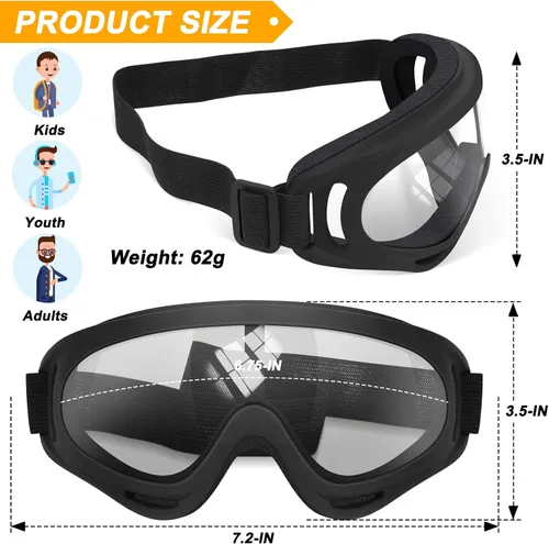 Miniatura 2 de OXG 5 pares de gafas de motocicleta para jóvenes, hombres y mujeres, gafas ATV de esquí, gafas anti-UV, a prueba de polvo y viento, para bicicletas
