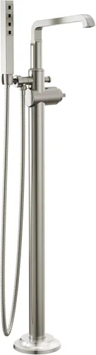 Miniatura 8 de Delta Tetra - Grifo de bañera independiente con ducha de mano, relleno de bañera cromado para montaje en el suelo, cromado Lumicoat T4789-PR-LHP-FL